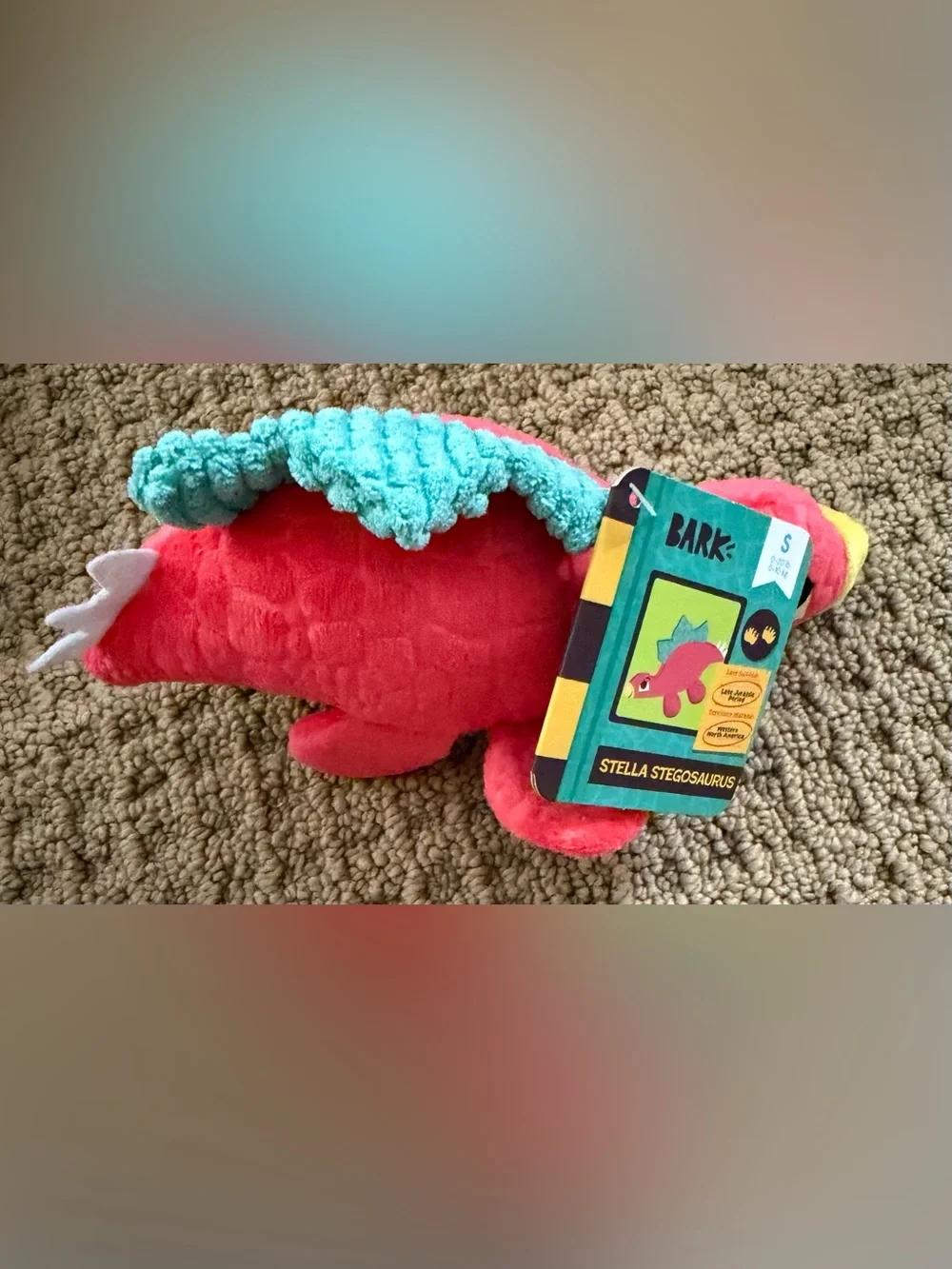 BARK Plush Safari & Dino Toy Set - Brown, Pink, Yellow, Green, Red, Cream